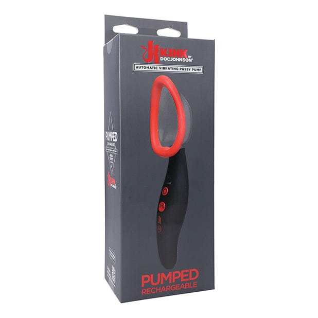 Doc Johnson - Kink Pumped Rechargeable Automatic Vibrating Pussy Pump (Black/Red)    Clitoral Pump (Vibration) Rechargeable