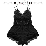 Enjoy Toys - Mon Cheri Room Wear Mor0008 Romper Chemise (Black) ENT1004 CherryAffairs