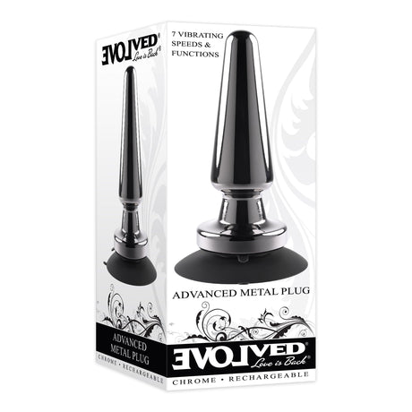 Evolved - Vibrating Metal Anal Plug with Suction Cup  Black 844477021089 Metal Anal Plug (Vibration) Rechargeable