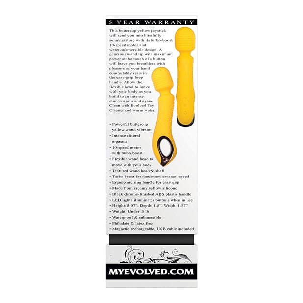 Evolved - Buttercup Silicone Rechargeable Wand Massager (Yellow) EV1020 CherryAffairs