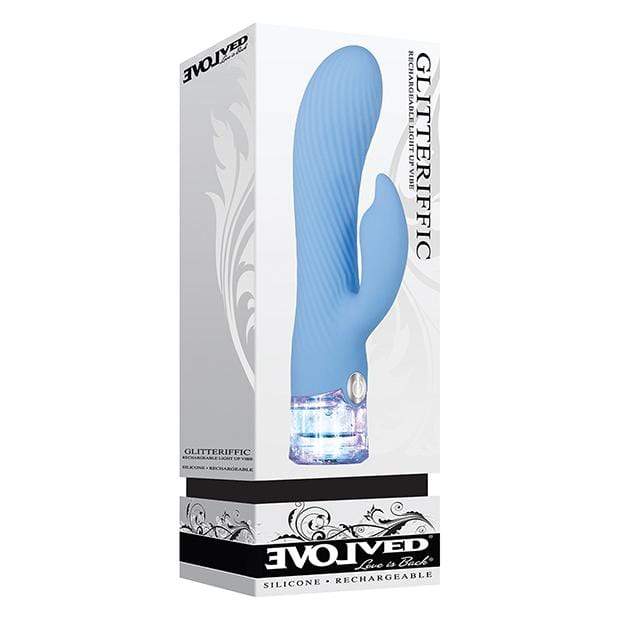 Evolved - Glitteriffic Rechargeable Rabbit Vibrator (Blue) EV1008 CherryAffairs