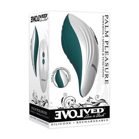 Evolved - Palm Pleasure Rechargeable Clit Massager (Teal) EV1048 CherryAffairs