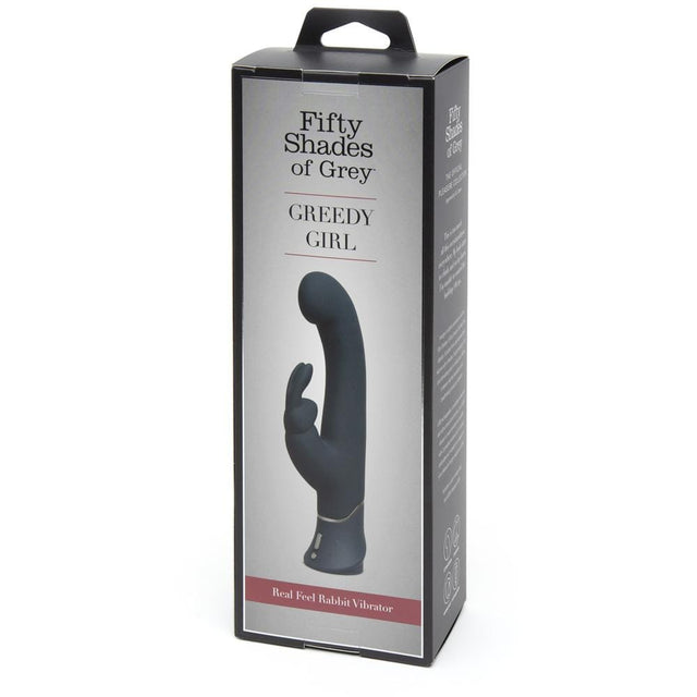 Fifty Shades of Grey - Greedy Girl Real Feel Rabbit Vibrator (Grey) FSG1139 CherryAffairs