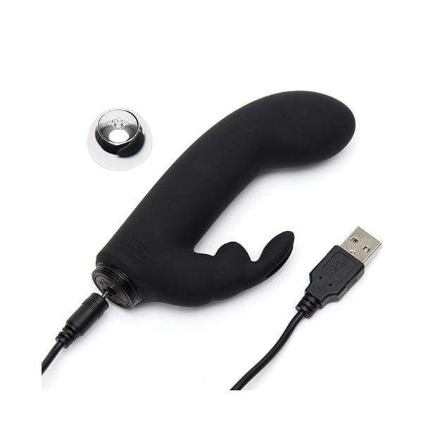 Fifty Shades of Grey - Greedy Girl Rechargeable Mini Rabbit Vibrator (Black) FSG1108 CherryAffairs