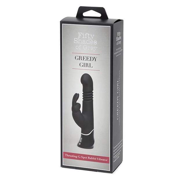 Fifty Shades of Grey - Greedy Girl Rechargeable Thrusting G Spot Rabbit Vibrator (Black) FSG1110 CherryAffairs