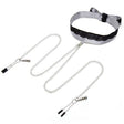 Fifty Shades of Grey - Play Nice Satin & Lace Collar & Nipple Clamps (Grey) FSG1153 CherryAffairs