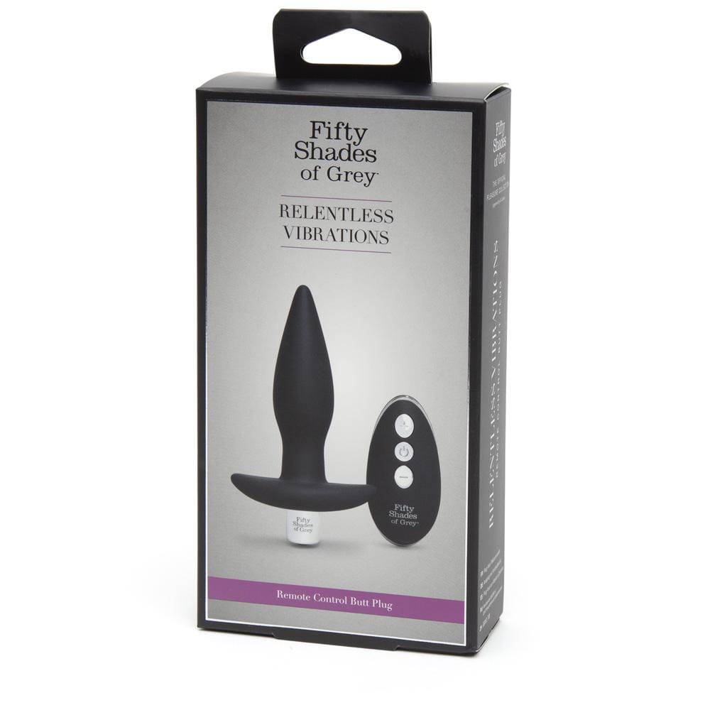 Fifty Shades of Grey - Relentless Vibrations Remote Control Butt Plug (Black) FSG1140 CherryAffairs