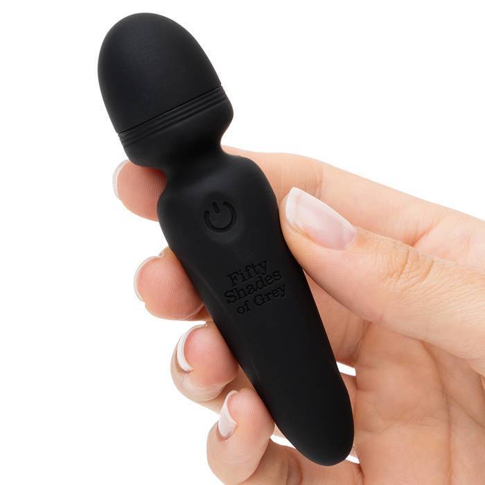 Fifty Shades of Grey - Sensation Rechargeable Mini Wand Vibrator (Black) FSG1164 CherryAffairs