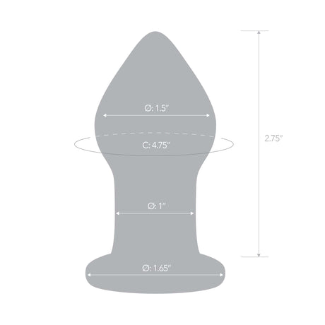 Glas - Amethyst Rain Glass Butt Plug 3.25" (Clear) GL1001 CherryAffairs