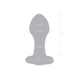 Glas - Bling Bling Glass Butt Plug 3.5" (Clear)    Glass Anal Plug (Non Vibration)