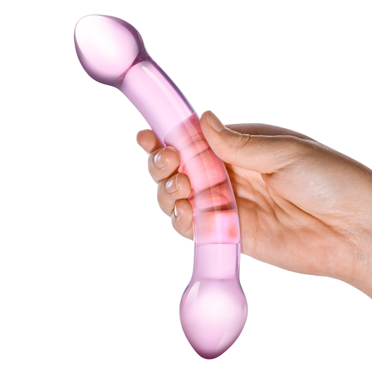 Glas - Double Trouble Hand Blown Glass Dildo 7.25" (Purple)    Glass Dildo (Non Vibration)