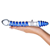 Glas - Mr Swirly Double Ended Glass Dildo and Butt Plug 10" (Clear)    Glass Anal Plug (Non Vibration)