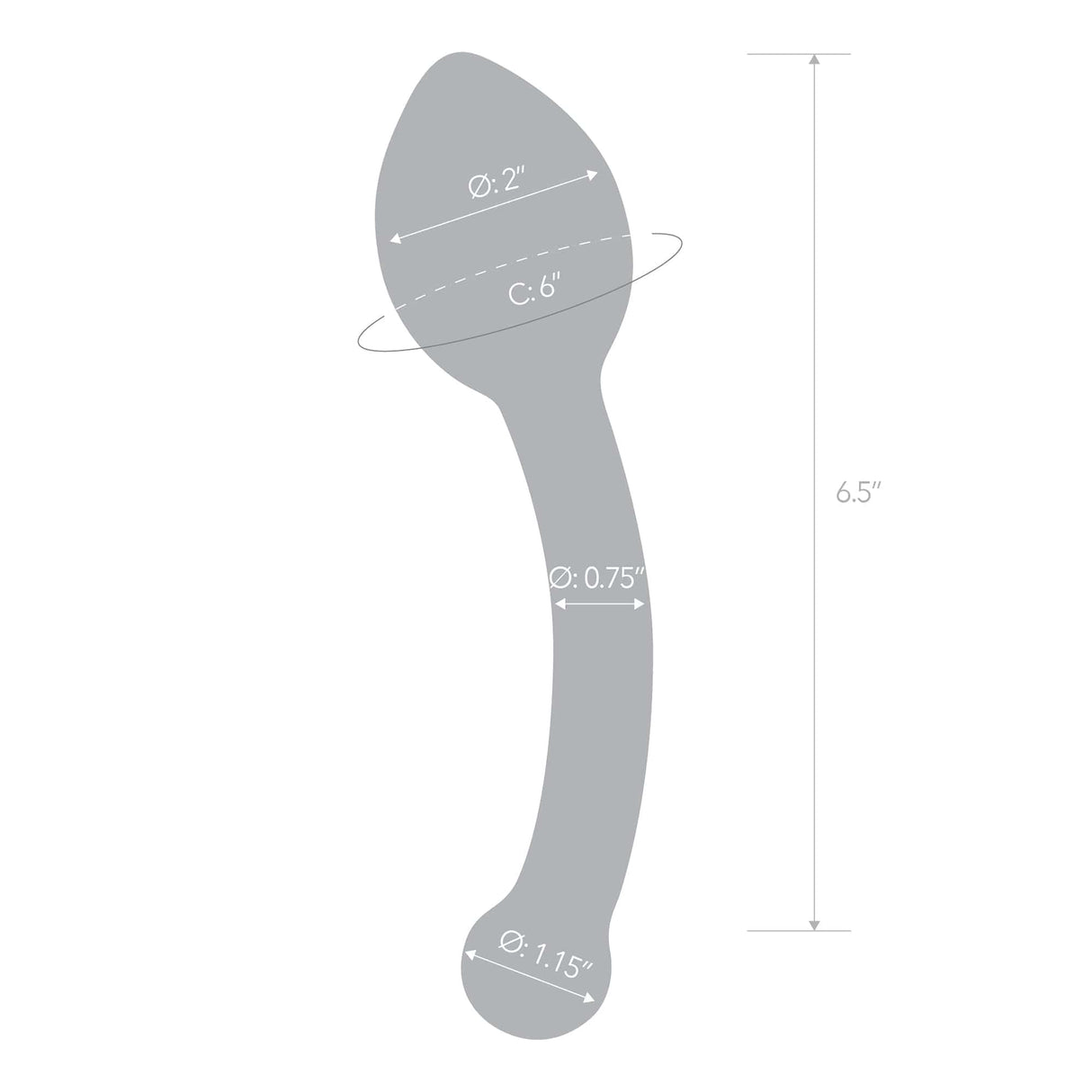 Glas - Pure Indulgence Anal Slider Hand Blown Glass Dildo 8" (Clear)    Glass Anal Plug (Non Vibration)