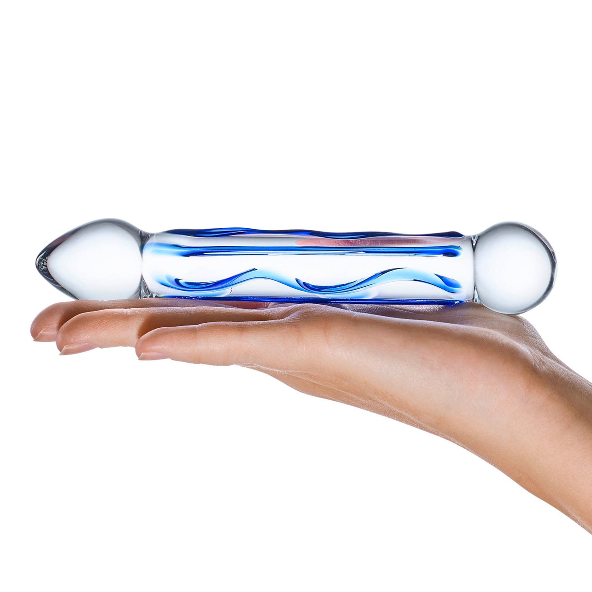 Glas - Tip Textured Glass Dildo 6.5" (Clear)    Glass Dildo (Non Vibration)