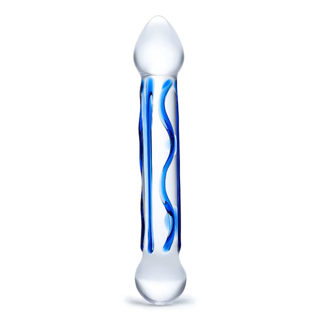 Glas - Tip Textured Glass Dildo 6.5" (Clear)    Glass Dildo (Non Vibration)