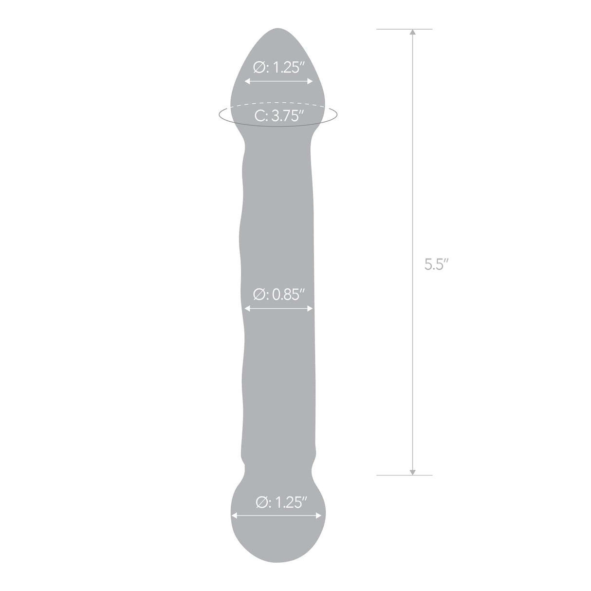 Glas - Tip Textured Glass Dildo 6.5" (Clear)    Glass Dildo (Non Vibration)