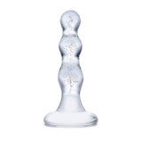 Glas - Triple Play Beaded Butt Plug 4" (Clear)    Glass Anal Plug (Non Vibration)