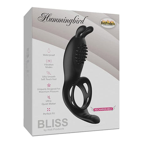 Hott Products - Bliss Hummingbird Vibrating Cock Ring (Black) OT1194 CherryAffairs