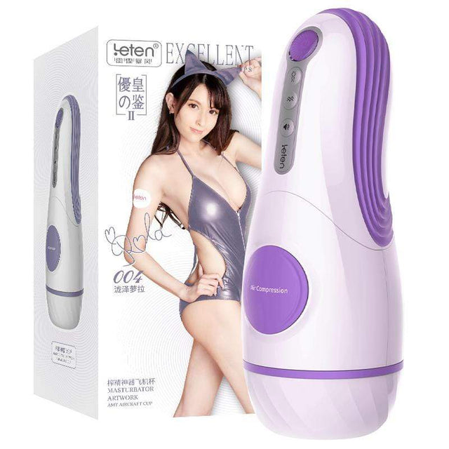 Leten - Excellent Tips Rola Misaki AMT Aircraft Automatic Cup Masturbator (White/Blue) LET1010 CherryAffairs