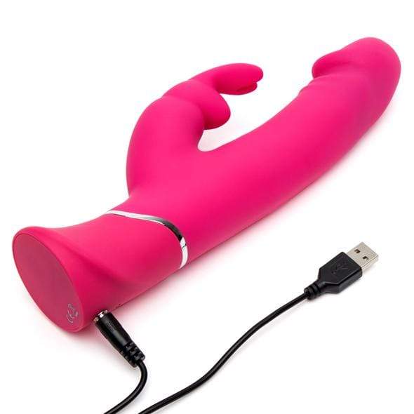 Love Honey - Happy Rabbit Realistic Dual Density Rabbit Vibrator (Pink) LH1026 CherryAffairs