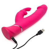 Love Honey - Happy Rabbit Realistic Dual Density Rabbit Vibrator (Pink) LH1026 CherryAffairs