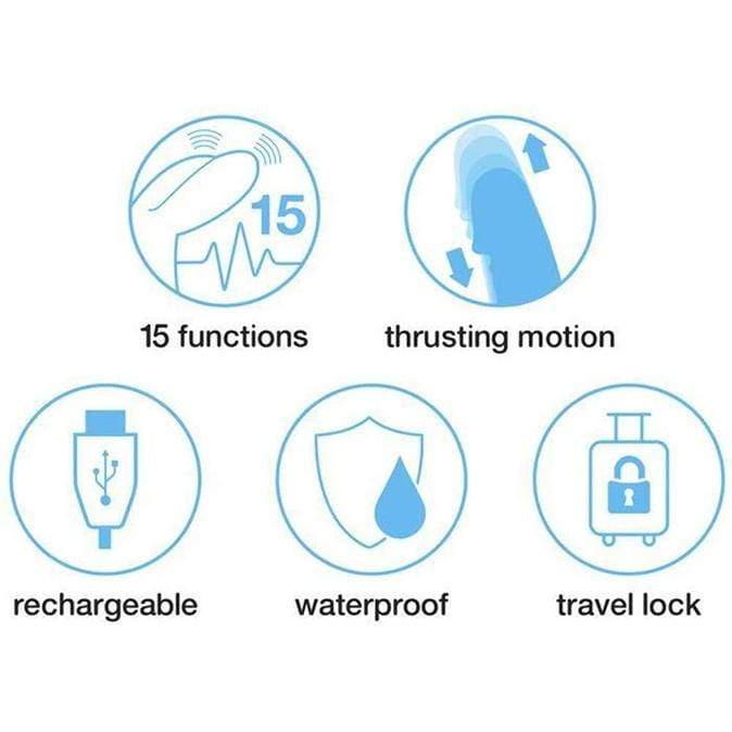 Love Honey - Happy Rabbit Thrusting Realistic Vibrator (Pink)    Rabbit Dildo (Vibration) Rechargeable