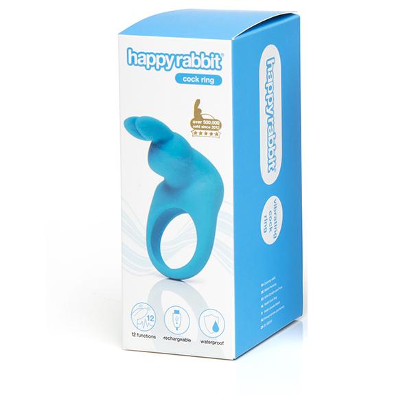 Love Honey - Happy Rabbit Vibrating Cock Ring (Blue) LH1039 CherryAffairs