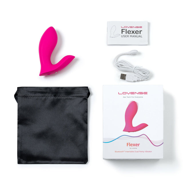 Lovense - Flexer App-Controlled Panties Vibrator (Pink)    Panties Massager Remote Control (Vibration) Rechargeable