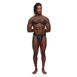 Male Power - Leather Taurus Adjustable Buckle Thong Underwear O/S (Black) MP1051 CherryAffairs