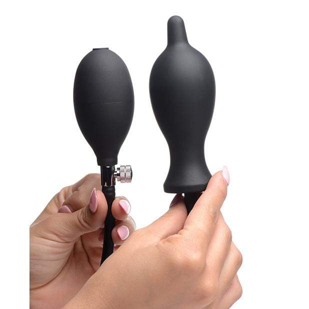 Master Series - Dark Inflator Inflatable Silicone Anal Plug (Black) MSR1022 CherryAffairs