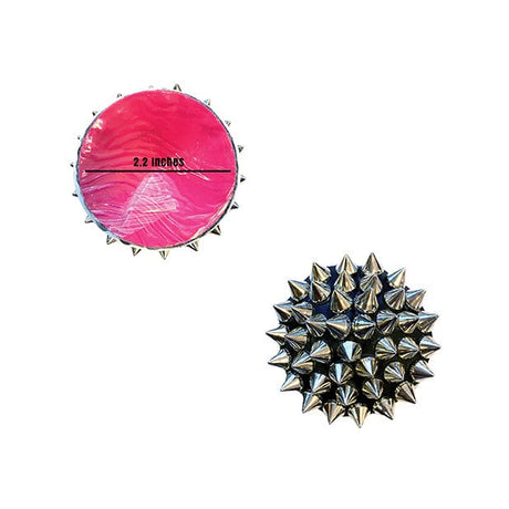 Neva Nude - Burlesque Bowser Spike Pleather Reusable Silicone Pasties Nipple Covers O/S (Silver/Black)    Nipple Covers