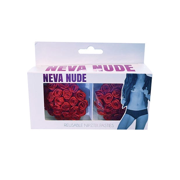 Neva Nude - Burlesque First Impression Roses Reusable Silicone Pasties Nipple Covers O/S (Red)    Nipple Covers