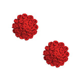 Neva Nude - Burlesque First Impression Roses Reusable Silicone Pasties Nipple Covers O/S (Red)    Nipple Covers