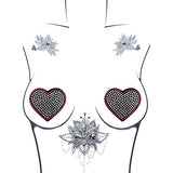 Neva Nude - Burlesque Heart N Soul Crystal Heart Pasties Nipple Covers O/S (Pink/Clear)    Nipple Covers