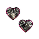 Neva Nude - Burlesque Heart N Soul Crystal Heart Pasties Nipple Covers O/S (Pink/Clear)    Nipple Covers