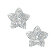 Neva Nude - Burstin Blooms Crystal Jewel Reusable Silicone Pasties Nipple Covers O/S (Silver)    Nipple Covers