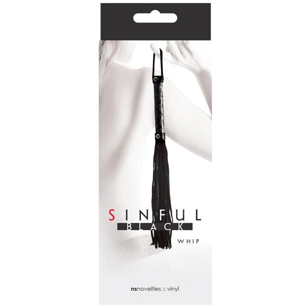 NS Novelties - Sinful BDSM Vinyl Whip (Black) NS1143 CherryAffairs