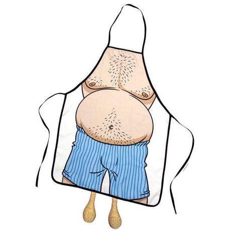 Ozze Creations - Sagging Balls Big Belly Apron (Beige)    Party Novelties