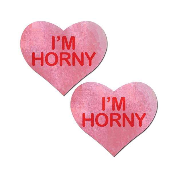 Pastease - I'm Horny Heart Pasties Nipple Covers (Pink) OT1107 CherryAffairs