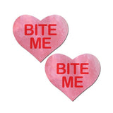 Pastease - Premium Bite Me Heart Pasties Nipple Covers O/S (Red/Pink)    Nipple Covers