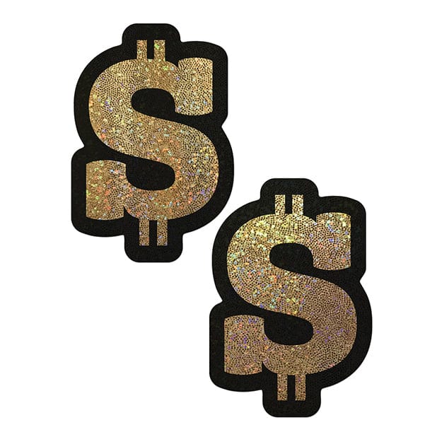 Pastease - Premium Glitter Dollar Sign Pasties Nipple Covers O/S (Gold)    Nipple Covers