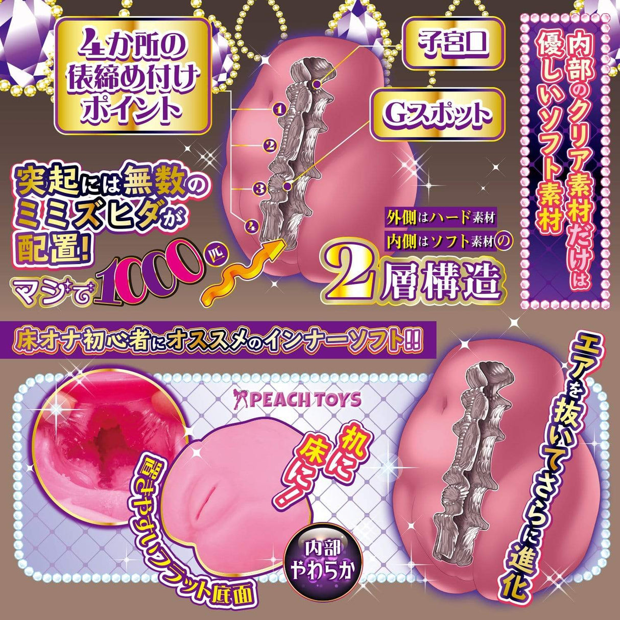 Peach Toys - Floor Icco Thightening Onahole 1.5kg (Pink) PCT1007 CherryAffairs