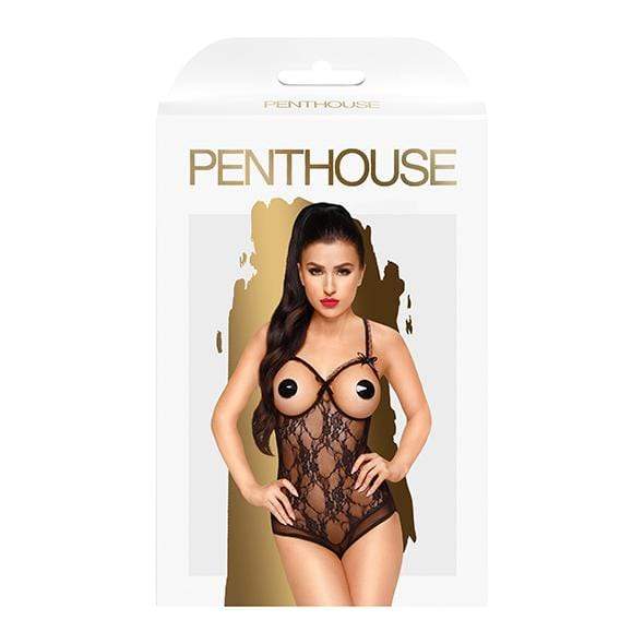 Penthouse - Turned On Cupless Playsuit Costume L/XL (Black) PH1063 CherryAffairs