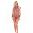 Pink Lipstick - Neon Nights 3Pc Bra and G String Lingerie Set O/S (Pink)    Lingerie Set
