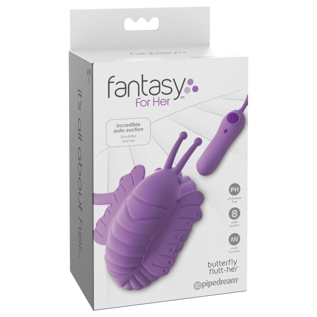 Pipedream - Fantasy For Her Butterfly Flutt-Her Clit Massager (Purple) PD1701 CherryAffairs