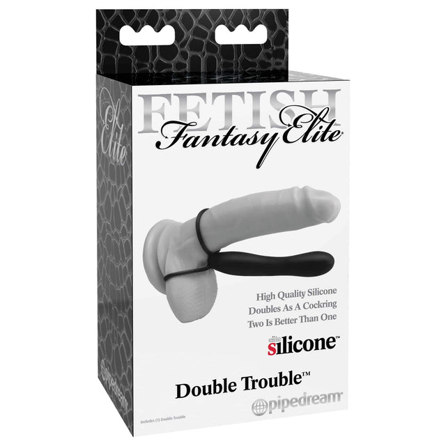 Pipedream - Fetish Fantasy Elite Double Trouble Cock Ring (Black) PD1797 CherryAffairs