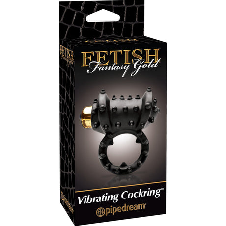 Pipedream - Fetish Fantasy Gold Vibrating Cock Ring (Black) PD1473 CherryAffairs