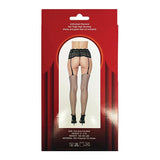 Popsi Lingerie - Unfinished Diamond Net Thigh High Stockings O/S (Black) PO1011 CherryAffairs