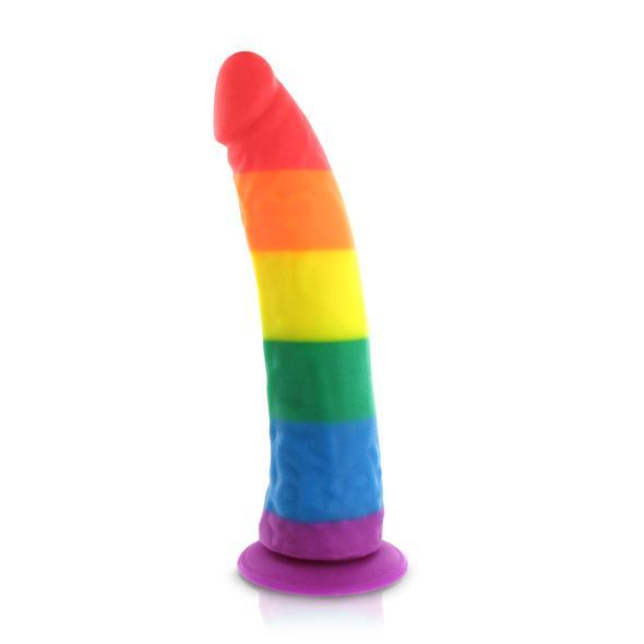 Pride Dildo - Silicone Rainbow Dildo 8" PR1001 CherryAffairs