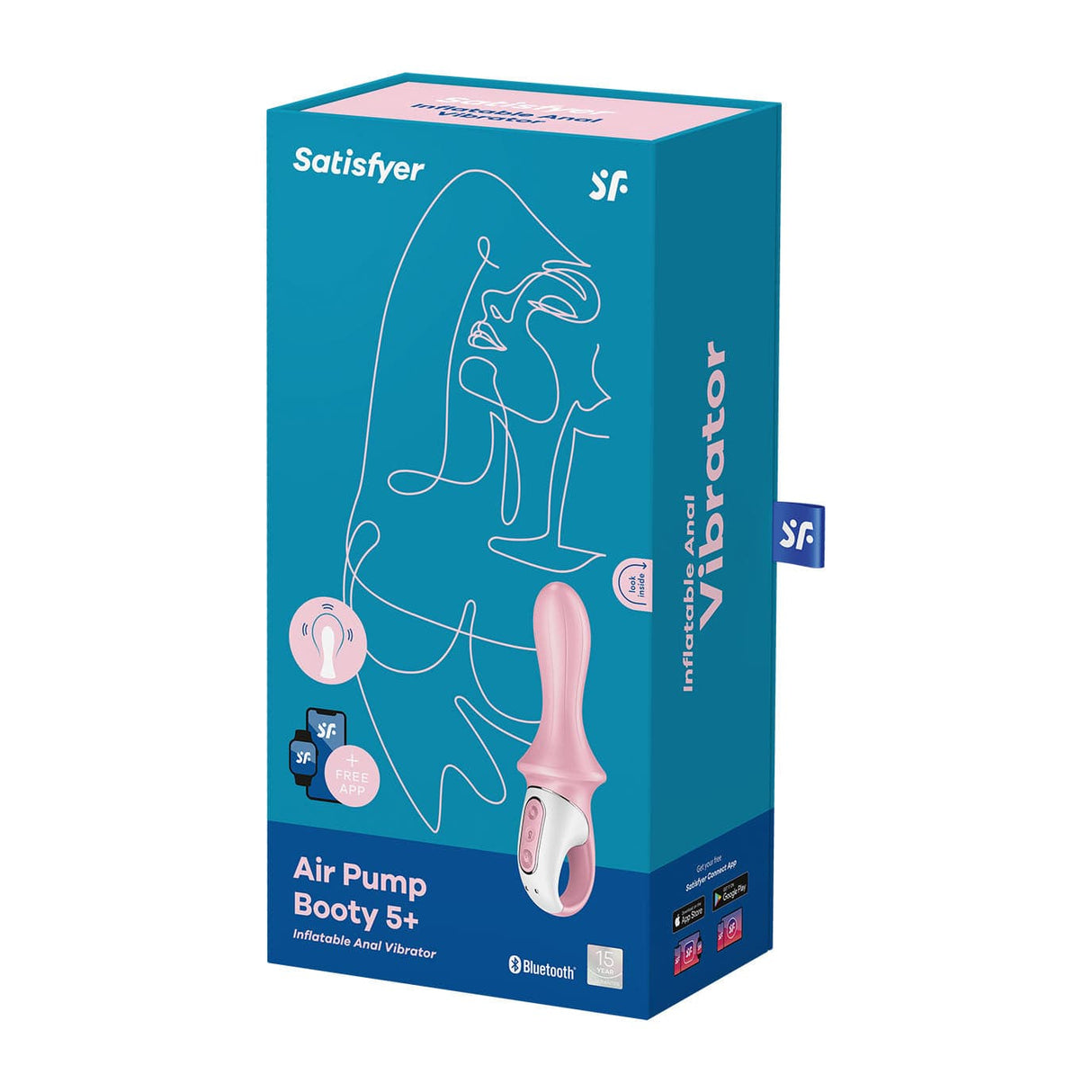 Satisfyer - Air Pump App-Controlled Booty 5 Prostate Massager (Pink)    Prostate Massager (Vibration) Rechargeable